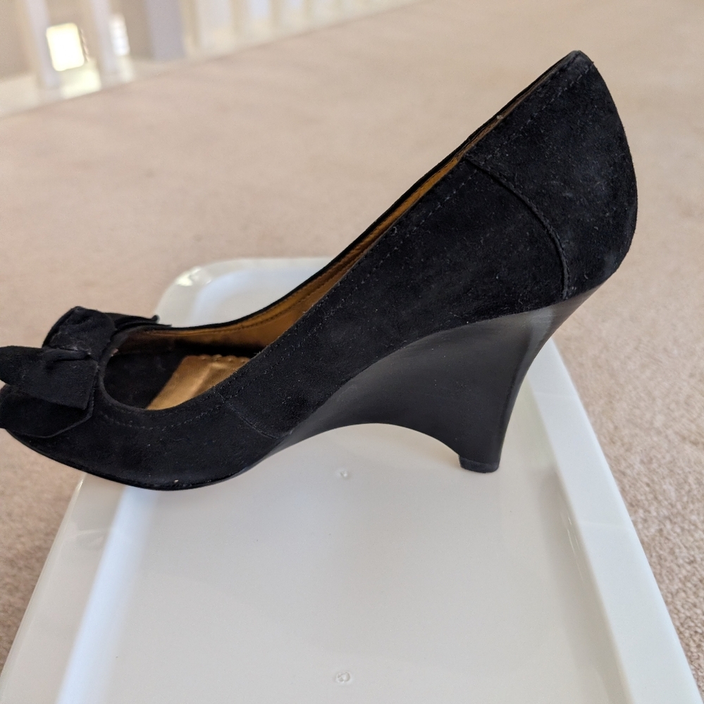 Guess by Marciano Black Suede Wedges